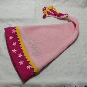 Triangular princess nightcap made of fleece with felt stars